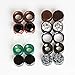TBOSEN 20 pcs Set Mixed Stone Ear Plugs Wood Tunnels Double Flare Saddle Stretching Gauges Expander Body Piercing Set Gauge 2g - 5/8 inch