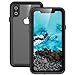 Fugousell Waterproof Case for iPhone Xs Max, Full Sealed IP68 Snowproof Shockproof Heavy Duty Protection Cases with Built-in Screen Protector for iPhone Xs Max (Grey) (Black)