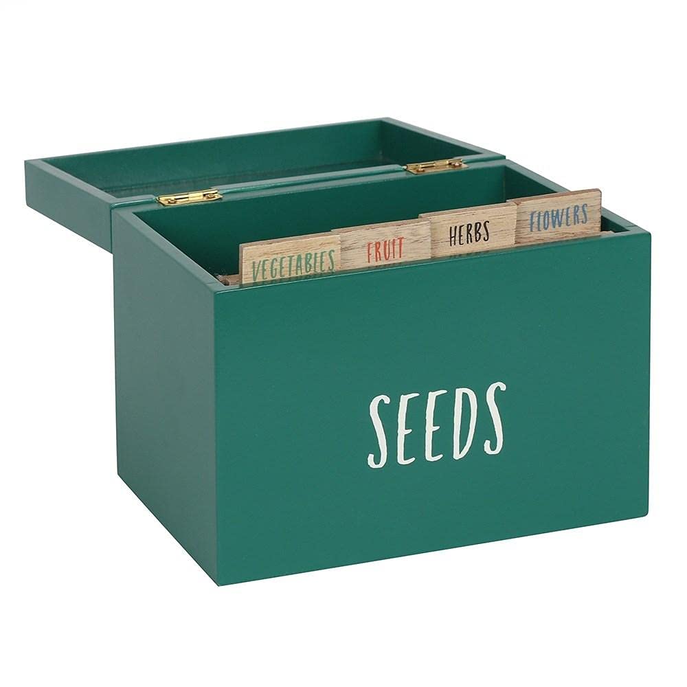 SDF Ultimate Green Seed Storage Box with Customizable Dividers - 13cm x 17cm (1 Pc.) - Unique & Durable Design - Perfect Seasonal Seed Organizer for Garden Lovers