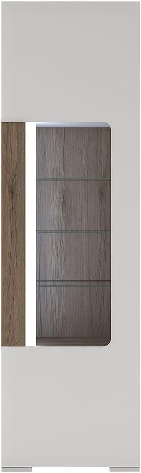 Toronto Tall narrow glazed display cabinet with internal shelves (inc Plexi Lighting)