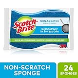 Scotch-Brite Non-Scratch Scrub Sponges, Cleaning Power for Everyday Jobs, Stands Up to Stuck-on Grime, 24 Scrub Sponges