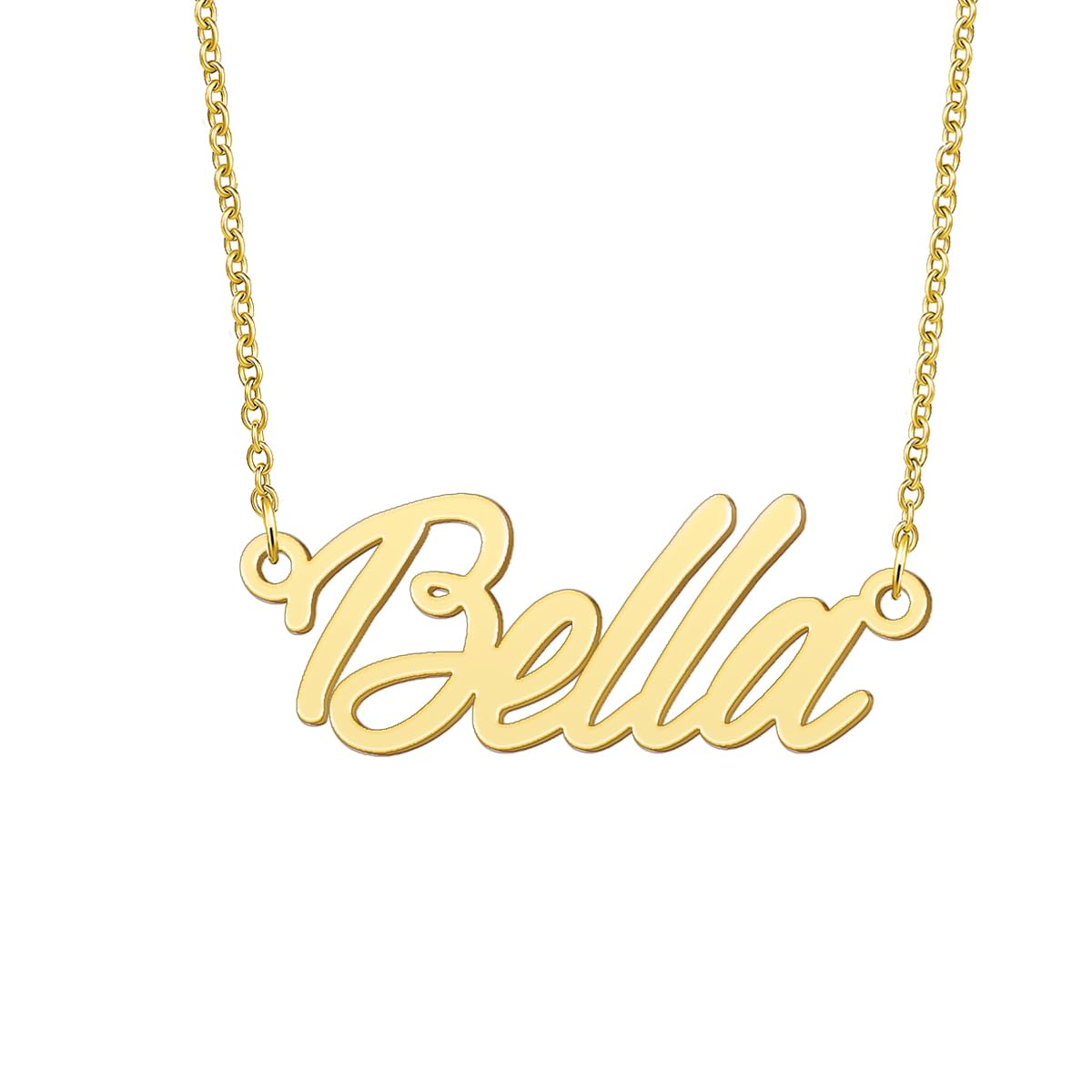 BYBWBL Bella Name Pendant Necklace 18k Gold Plated