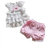 Comemall Kids Baby Girls Tops Polka Dot Lace Shirts T-shirt Shorts Pants Outfits Sets