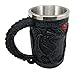 Atlantic Collectibles Celtic Triangle Knotwork Legendary Red Orb Guardian Dual Dragons Beer Stein Tankard Coffee Cup Drink Mug 5.5