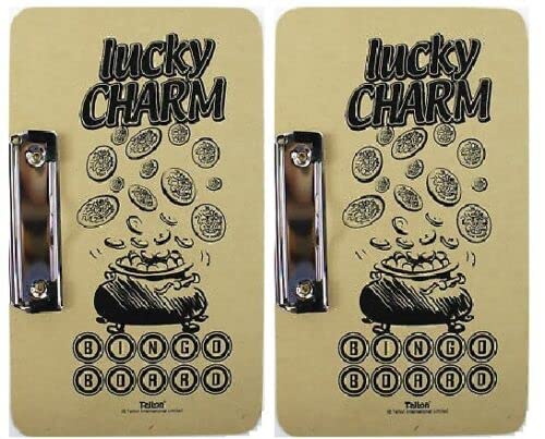 2 x LUCKY CHARM BINGO BOARD WITH CLIP - NEW