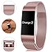 Find-MyWay Compatible with Fitbit Charge 2 Band,Charge 2 Accessories Stainless Steel Bracelet Women Men Wristbands Strap Rose Gold Silver Compatible for Charge 2 Fitness Tracker