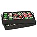 [Red Christmas Ornament Storage Box With Dividers] - (Holds 48 Ornaments up to 3 Inches in Diameter) | Acid-Free Removable Trays with Separators | Clear Window to Easily See Storage Bags Contents
