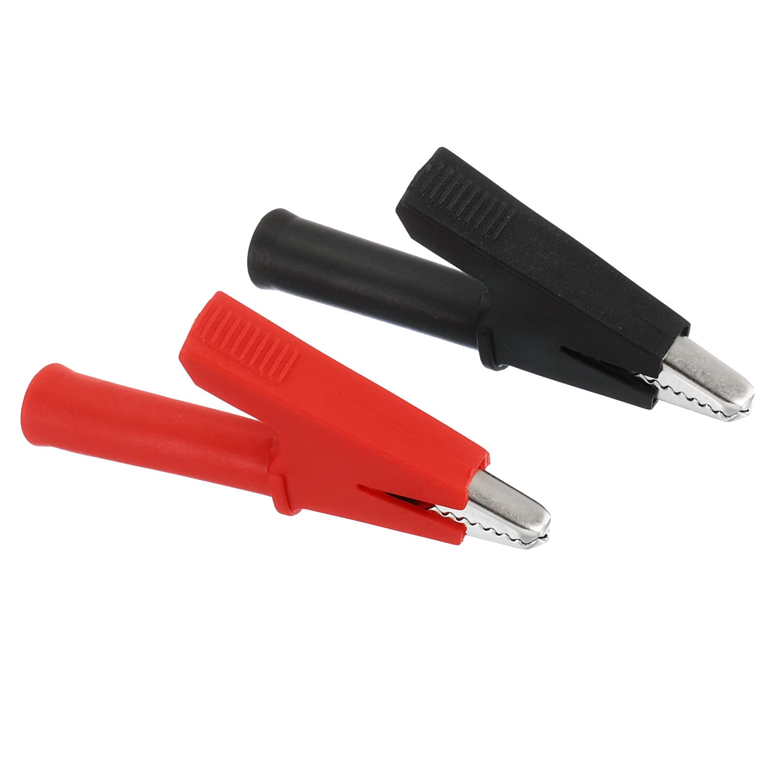 PATIKIL Insulated Alligator Clips Set, Copper Crocodile Clip Clamp with 4mm Socket Banana Jack for Multimeter Electrical Circuit Test Measurement, Black Red
