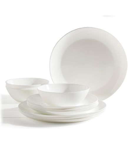Amazon.com | Luminarc Carine White Opal Dinnerware Set 19 Pieces