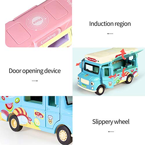 image for Jsbaby Car Toy Pull Back Vehicle Functional Food Truck with Music&Ligh