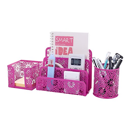 Buy Crystallove Set of 3 Metal Mesh Office Desk Accessories Organizer