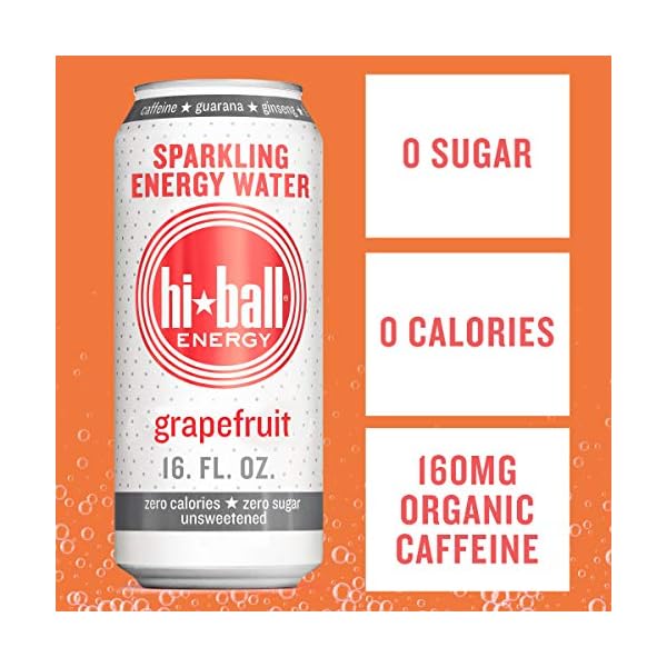 Hiball Energy Seltzer Water, Caffeinated Sparkling Water Made with Vitamin B12 and Vitamin B6