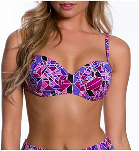 100 Degrees Women's Bikini Top With Underwire Support (X-Large, Purple Fragments)