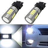 Alla Lighting Newest High Power 3035 SMD 3157 3156 3057 4157 LED Bulbs Super Extremely Bright 6000K Xenon White Lamp Replacement for Turn Signal Brake Tail Back Up Reverse Light