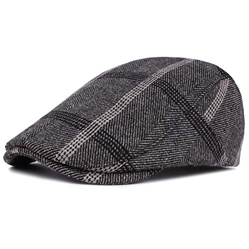 Ziyoot Men's 1920s Accessories Gatsby Gangster Costume Set Gangster Beret Y-Back Suspender (A 04 Black Gray)