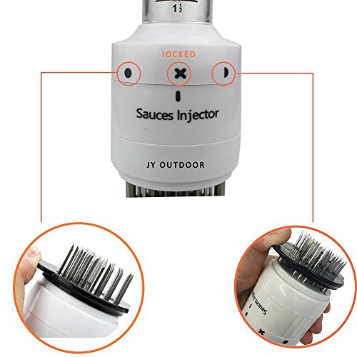 Meat Injector - 304 Stainless Steel Kitchen Tool 2 in 1 Meat Tenderizer Needle 3 Pinholes meat tenderizer injector,Best For Tenderizing/BBQ/Marinade/Beef/Pork/Steak/Chicken