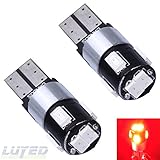 LUYED 2 X 240 Lumens Super Bright 5630 6-EX Chipsets Canbus W5W 194 168 2825 Led Bulbs,Red