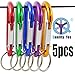 Qualtiy Yes QY 5PCS Red Green Blue Purple Gold Colored Spring Snap Hook Ring D Shape Aluminum Keychain with Keyring
