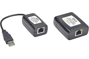 TRIPP LITE B203-101-PNP 1-Port USB 2.0 over Cat5 Cat6 Extender Hub Transmitter and Receiver,Black
