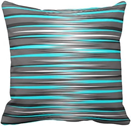 Amazon Com Teal Grey White Black Stripes Pillowcase Pillow
