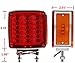 Red/Amber 39 Leds Stop Turn Tail Lamp,Fender Marker Clear Lights for 12V universal vehicles,Pack of 2