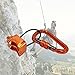 Geelife Rock Climbing Belay Device ATC and Carabiner Professional Rappelling Descender Safety Equipment （Orange）