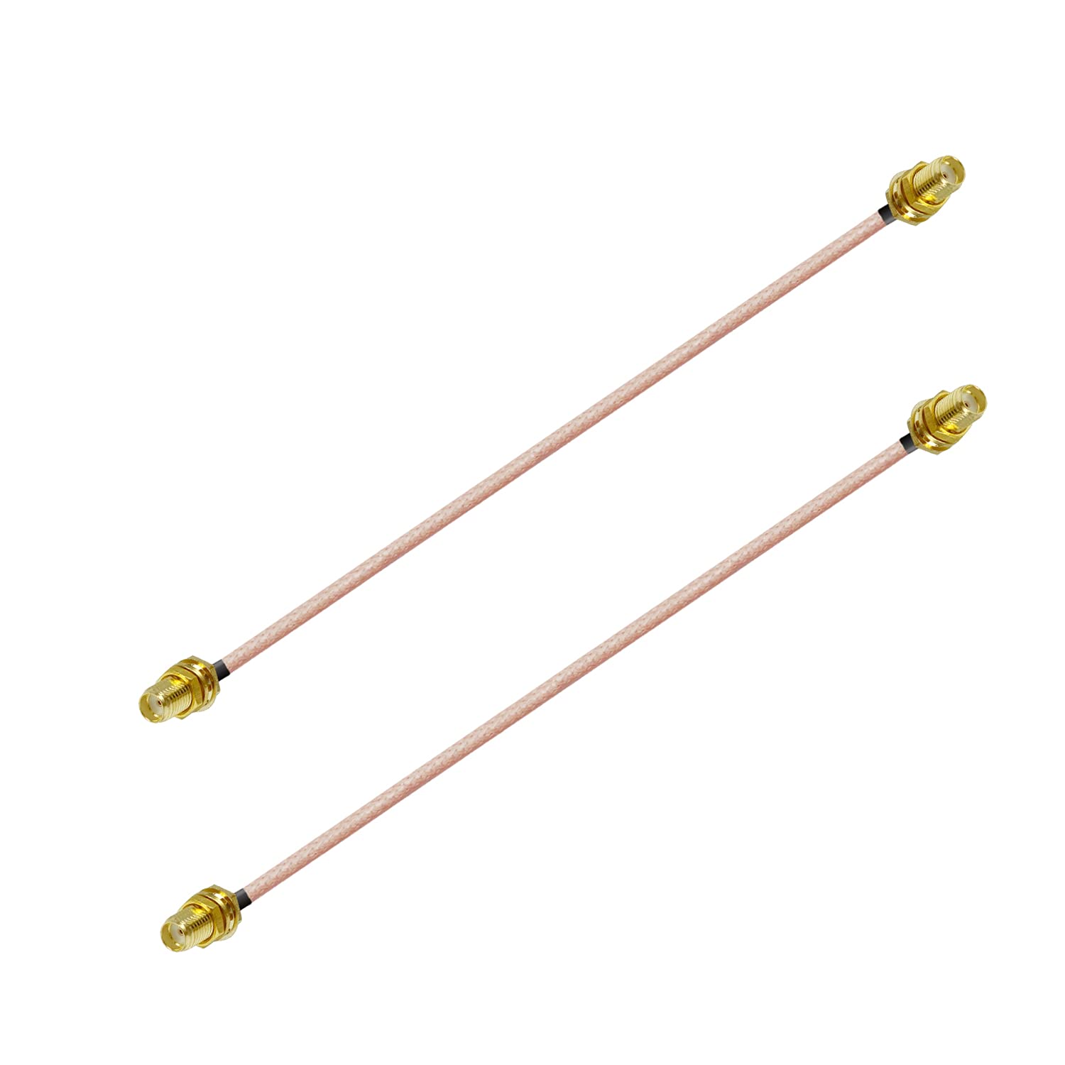 Vecys 2PCS SMA Female to Female Cable SMA Bulkhead Female Pigtail Cable RG316 6"/15cm