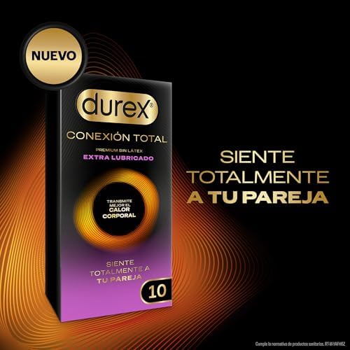 Conexión Total Extra Lubricado - Preservativo Ultra Fino Plus sin Látex con Tecnología Body Feel que Transmite Mejor el Calor Corporal, 10 Condones Extra Lubricados