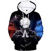 Ealipoi Gojo Satoru Hoodie Anime JJK Hoodie Gojo Costume Multi 3D Printed Sweater Cosplay for Men