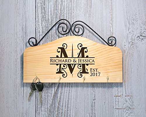 Personalized Key Hook Key Holder - Initial