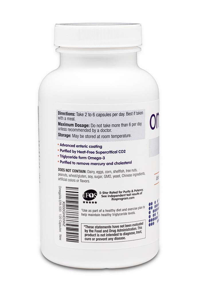 OmegaVia EPA 500 Omega3 Fish Oil. HighPurity EPA Formula