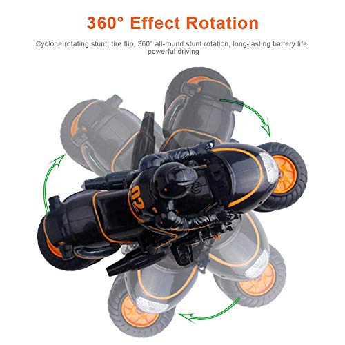 Womdee Remote Control Stunt Motorcycle, 2.4G 360 Degree Spinning Action Rotating Drift Stunt Motorbike High Speed RC Motorbikes, Drift Stunt Car Motorbike for Kids Age 4,5,6,7,8 and Up Year Old