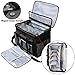 Teamoy Knitting Bag With Divider and Cover, Portable Yarn Storage Organizer for Crochet Accessories and Knitting Needles,Ideal for Knitting Enthusiasts, Black