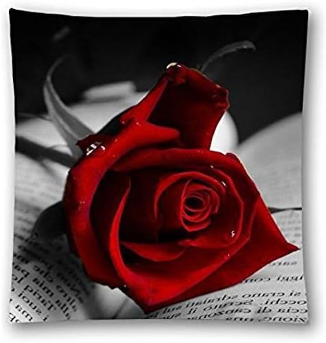 ForcoolStore rose big red Throw Pillow Case Cushion Cover