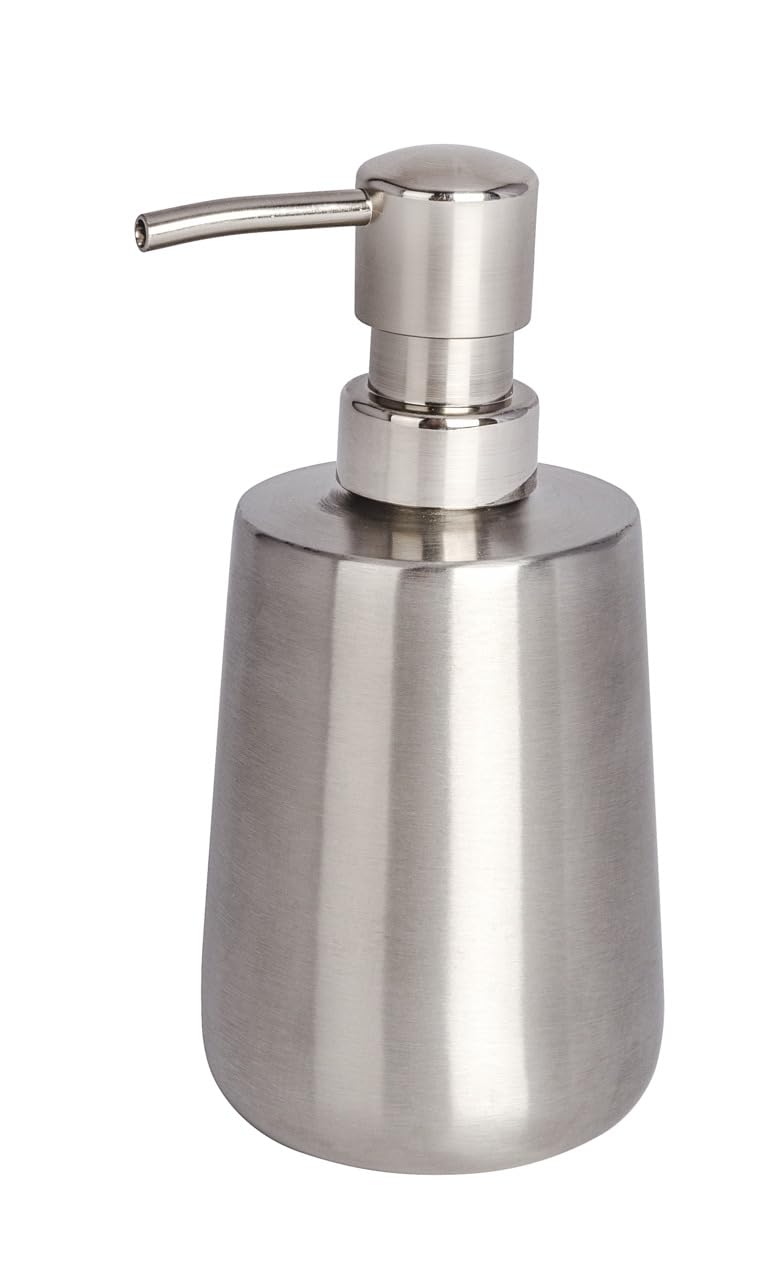 WENKO 22607100 Soap dispenser Solid - dispenser for liquid soap Capacity: 0.42 l, Stainless steel, 8 x 16 x 9 cm, Satinised