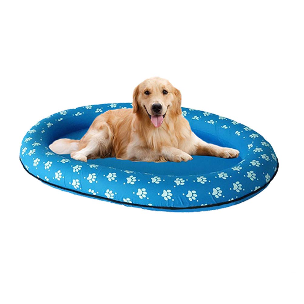 Xiuganpo PVC Pipe Inflatable Dog Pool Float Boat, Folding Pet Swimming Pool Raft for Small Large Dogs, 140 * 96cm, Suitable for Dogs Under 40kg, Safe with Cooling Holes on Hot Summer Days