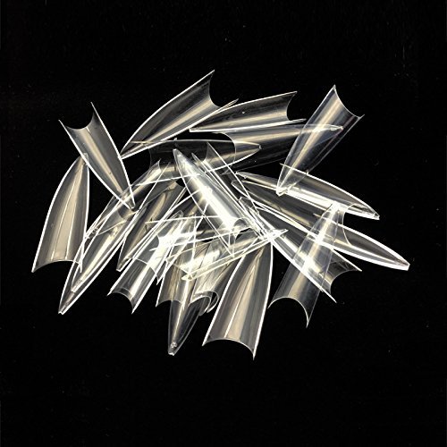 VIVACE Clear Stiletto 500 Acrylic False Fake Gel Nail Tips With Clear Plastic Case 27512 For Nail Salon Nail Shop (Clear Stiletto) - Image 6