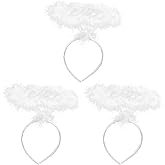 Lurrose 3pcs Angel Headbands White Halo Headbands Halloween Angel Costume Halo Hair Band Hair Hoops for Halloween Christmas Carnival Costume