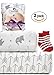 Crib Sheets - 2 Pack Fitted Crib Sheet Set - for Baby Girl & Boy as Toddler, Infant - Jersey Cotton Mattress Covers for Bed - Elephants & Arrows Unisex Bedding Style - Nice Shower Gift