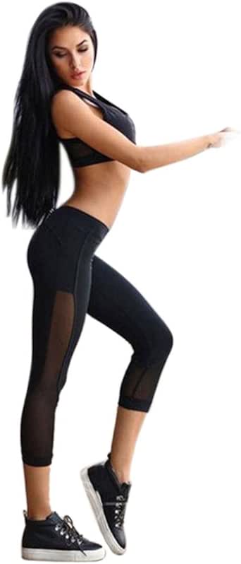 yoga pants with sheer cutouts