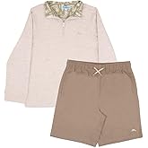 Tommy Bahama Boys Pullover Quarter-Zip Long-Sleeved Sweater & Shorts Set, Casual 2-Piece Back to School Outfit for Kids