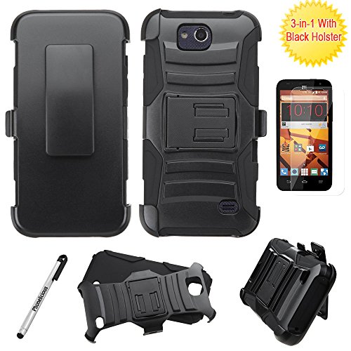ZTE MAJESTY PRO Case, Phonelicious ZTE MAJESTY PRO Xtreme Armor [Heavy  Duty] Hybrid Dual Layer Kickstand Belt [Holster Clip] Combo Rugged Tuff+  Screen