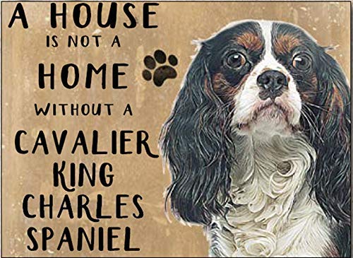 Original A House is Not Home Without a King Charles Spaniel Small Metal Sign 200mm x 150mm