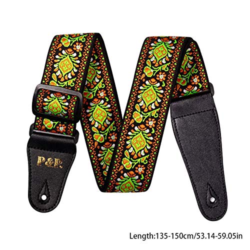 SHZONS Guitar Strap for Bass,Electric & Acoustic Guitars Leather Ends Strap,The Best Guitarist Gift