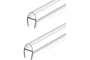ELYXIAN 2 Pack U-Type Frameless Shower Door Seal, 78" x 3/8" Shower Door Side Seal Strip Bottom Seal Door Sweep for 3/8" Thick Glass Waterproof and Super Clear-Stop Shower Leaks Seal Strips