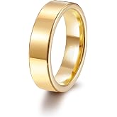 TRUMIUM 2mm 4mm 6mm Tungsten Rings for Women Men's Wedding Bands Size 5-14 | 24K Gold Plated, Beveled Edges, Flat High Polished, Comfort Fit, Non Tarnished Jewelry, Everyday Wear