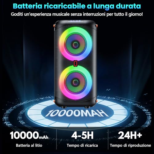 HWWR Karaoke with Microphone with 2 Wireless Microphones 10000 mAh Bluetooth 5.3 Speaker, 300 W PA System, Sing You Karaoke 2026 for Adults/Children for Parties, Family Meetings, Holidays