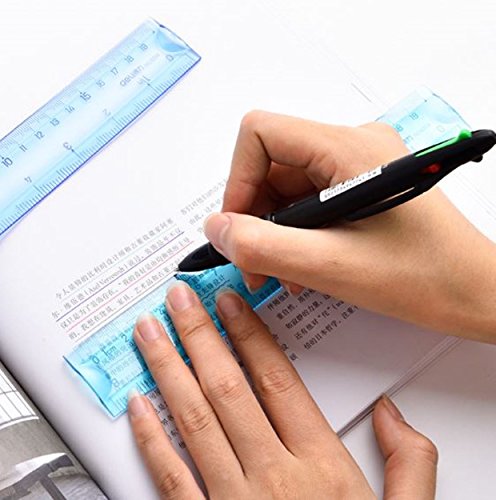 12" Funny Flexible Ruler Assorted Colors Shatterproof with inches and Metric Scale. Ideal for Classroom School Office Home Arts & Crafts (Assorted)