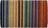 Rainbow Stripe Hand Made Extra Thick Coir Doormat 18" x 30"