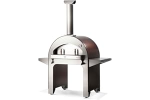 ALFA FX4PIZ-LRAM 4 Pizze Outdoor Stainless Steel Wood Fired Pizza Oven, Red